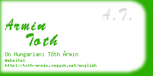 armin toth business card